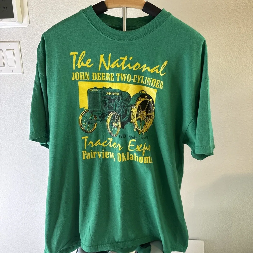 John Deere National Tractor Expo Fairview, Ok Men's T-shirt Green Size XL - Picture 1 of 7